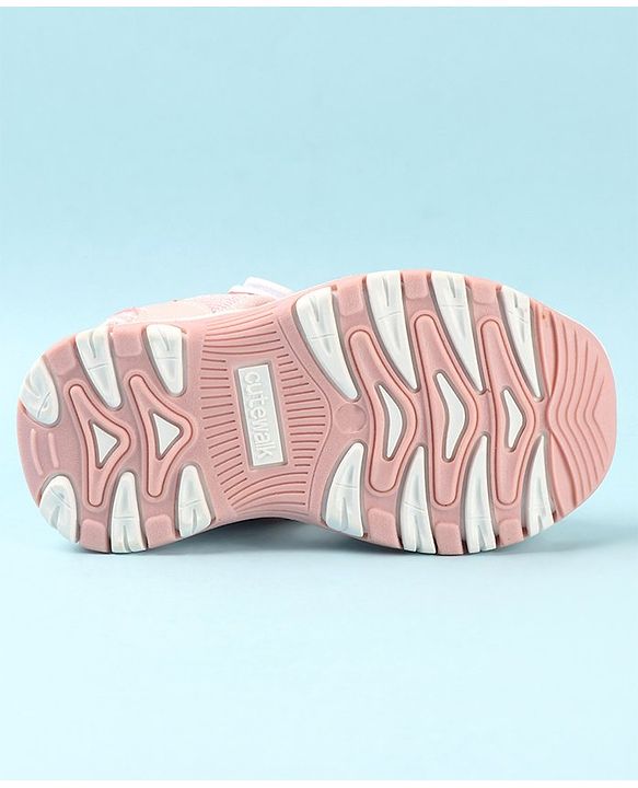 Cute Walk by Babyhug Slip On Hearts Printed Sandals with Velcro Closure - Pink