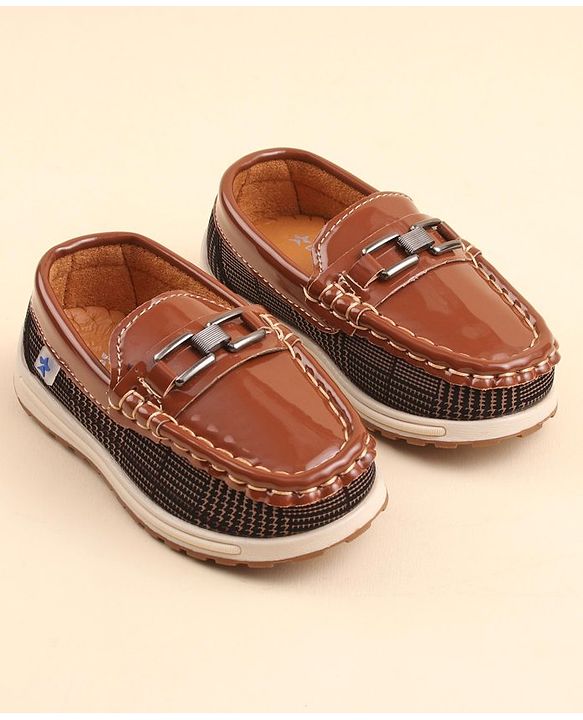 Cute Walk by Babyhug Slip On Formal & Party Wear Shoes with Applique - Brown