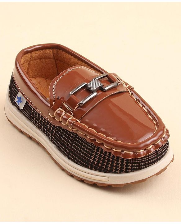 Cute Walk by Babyhug Slip On Formal & Party Wear Shoes with Applique - Brown