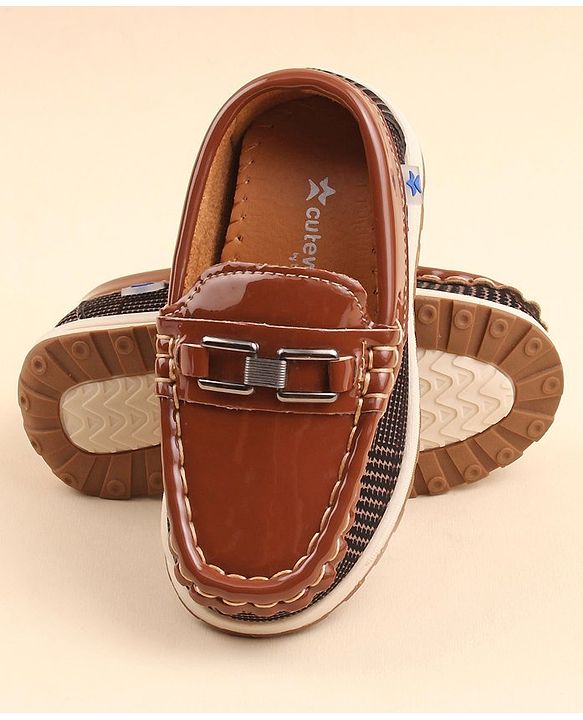 Cute Walk by Babyhug Slip On Formal & Party Wear Shoes with Applique - Brown