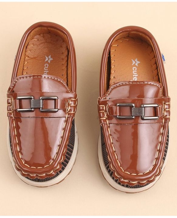 Cute Walk by Babyhug Slip On Formal & Party Wear Shoes with Applique - Brown
