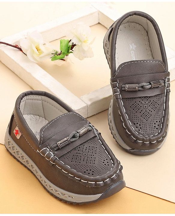 Cute Walk by Babyhug Slip On Loafer Shoes - Grey