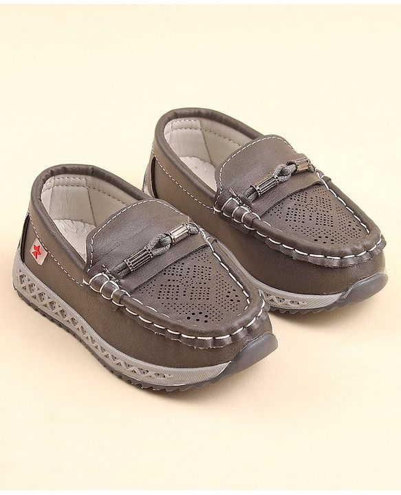 Cute Walk by Babyhug Slip On Loafer Shoes - Grey