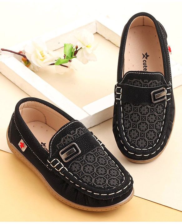 Cute Walk by Babyhug Slip On Loafer Shoes with Star Print - Brown