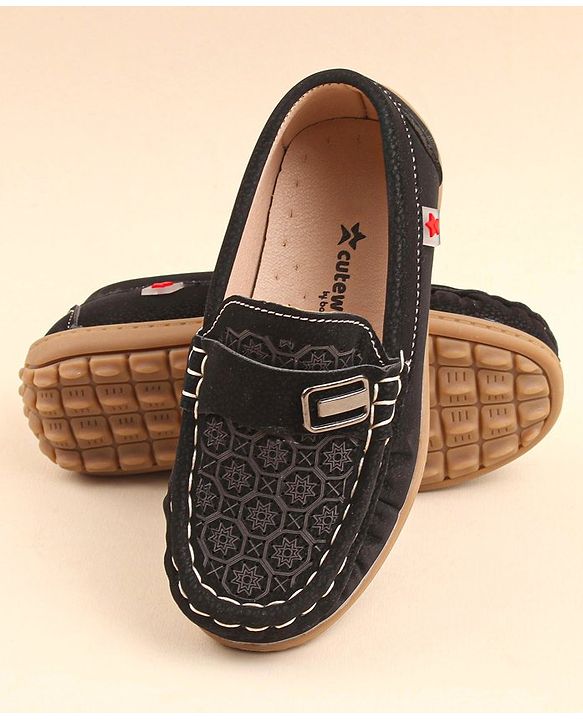 Cute Walk by Babyhug Slip On Loafer Shoes with Star Print - Brown