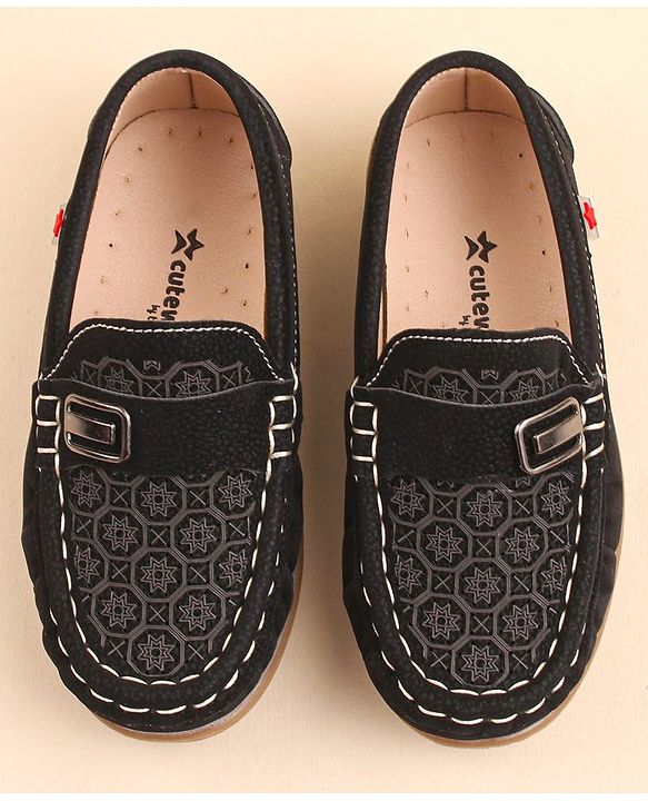 Cute Walk by Babyhug Slip On Loafer Shoes with Star Print - Brown