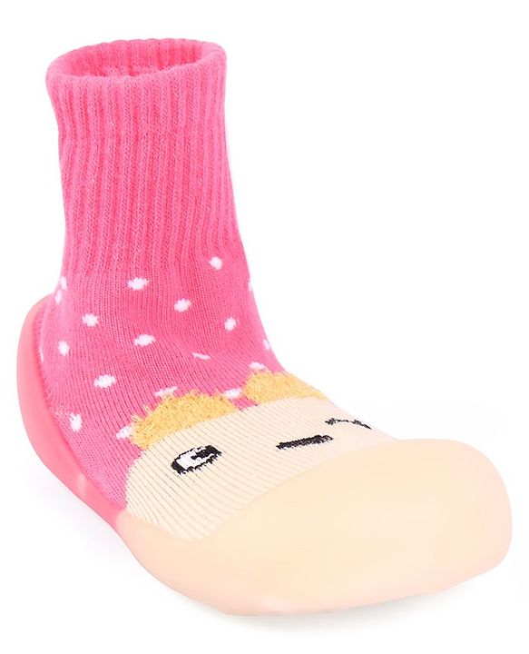 Cute Walk by Babyhug Sock Shoes - Pink