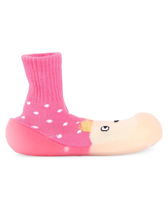 Cute Walk by Babyhug Sock Shoes - Pink
