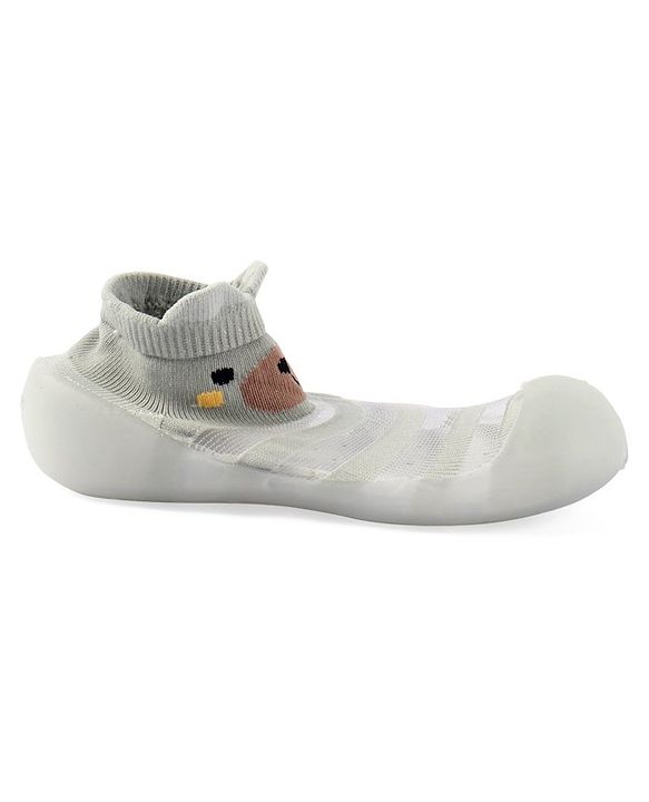 Cute Walk by Babyhug Slip On Socks Shoes  with Teddy Bear Design - Blue