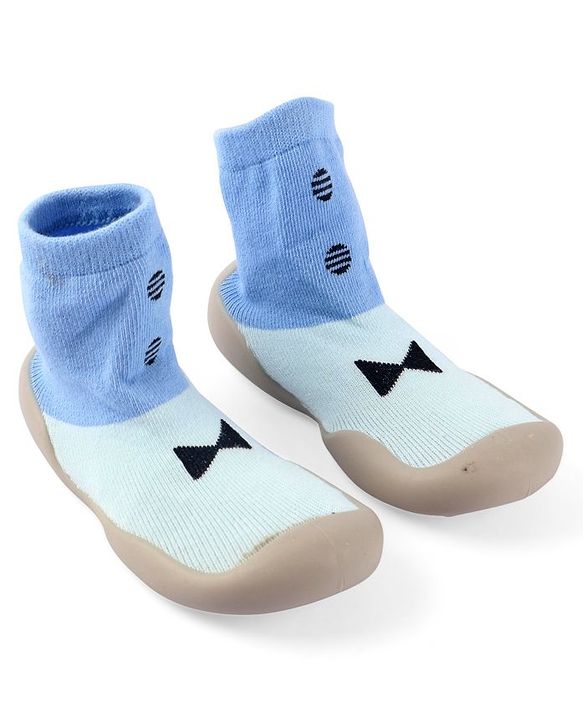 Cute Walk by Babyhug Slip On Sock Shoes - Blue