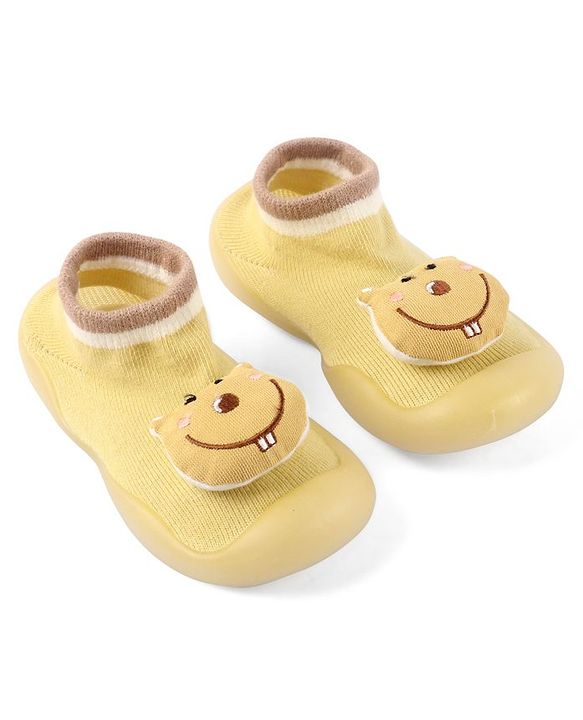 Cute Walk by Babyhug Slip On Sock Shoes - Yellow