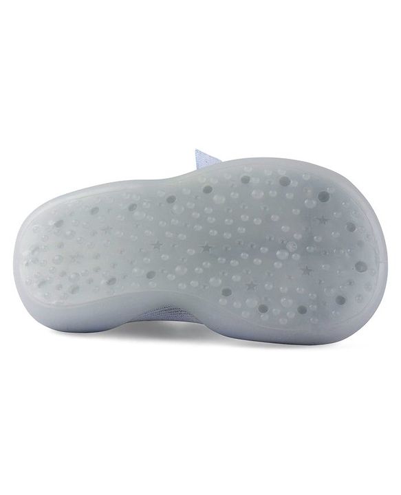 Cute Walk by Babyhug Slip On Socks Shoes with Bow Applique - Blue