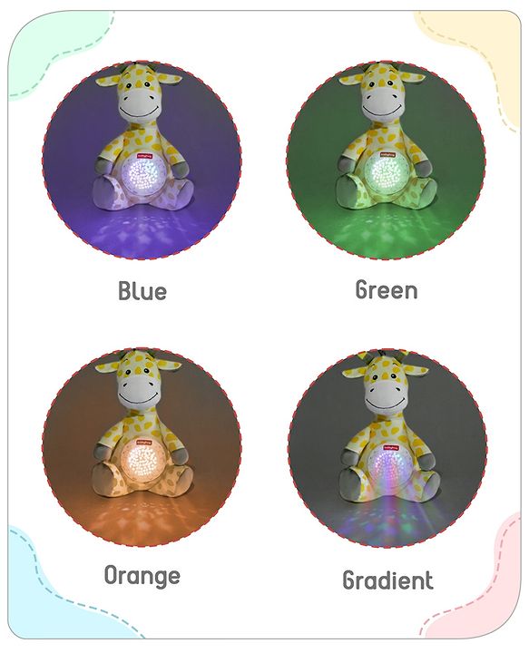 Babyhug Giraffe Music Projector Soft Toy Yellow & Grey - Height 39.5 cm