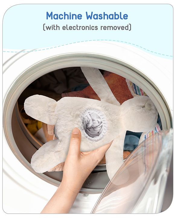 Babyhug Bunny Music Projector Soft Toy White - Height 34 cm