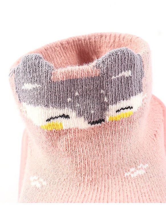 Cute Walk by Babyhug Slip On Socks Shoes with Fox Design - Pink