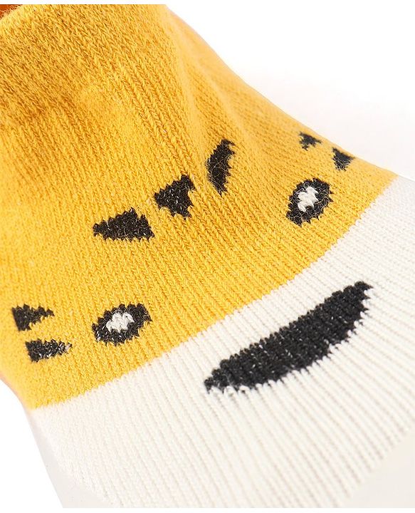 Cute Walk by Babyhug Slip On Socks  Shoes with Tiger Design - Yellow