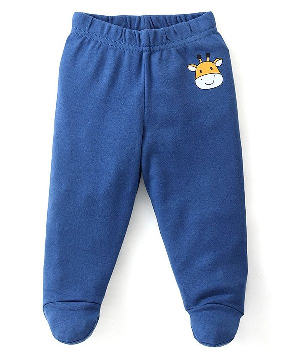 Babyhug Interlock Knit Bootie Leggings with Striped Tiger & Cow Print Pack of 3 - Multicolour