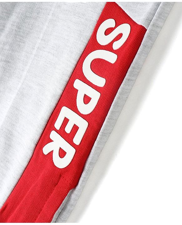 Babyhug Cotton Terry Knit Full Length Lounge Pant with Text Print - Grey