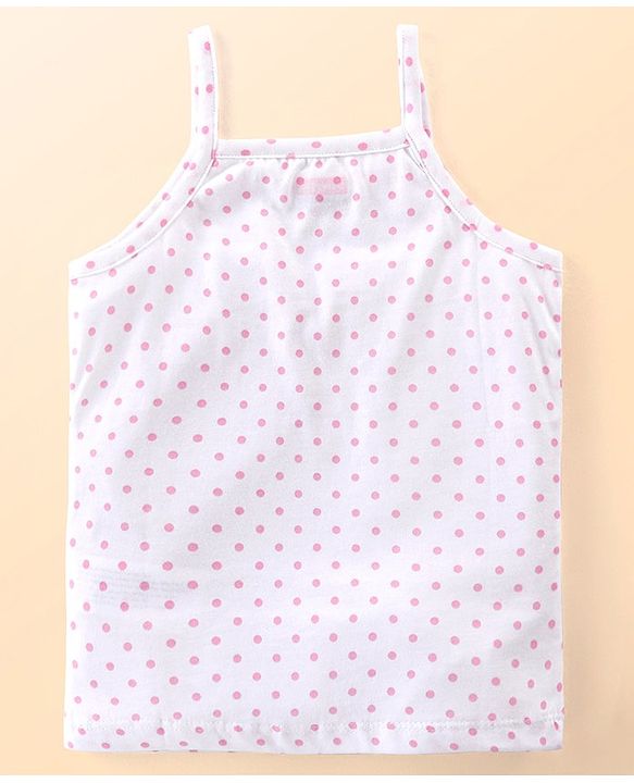 Babyhug 100% Cotton Knit Singlet Sleeves Slips Floral & Fruits Print Pack of 3 - White Pink & Blue