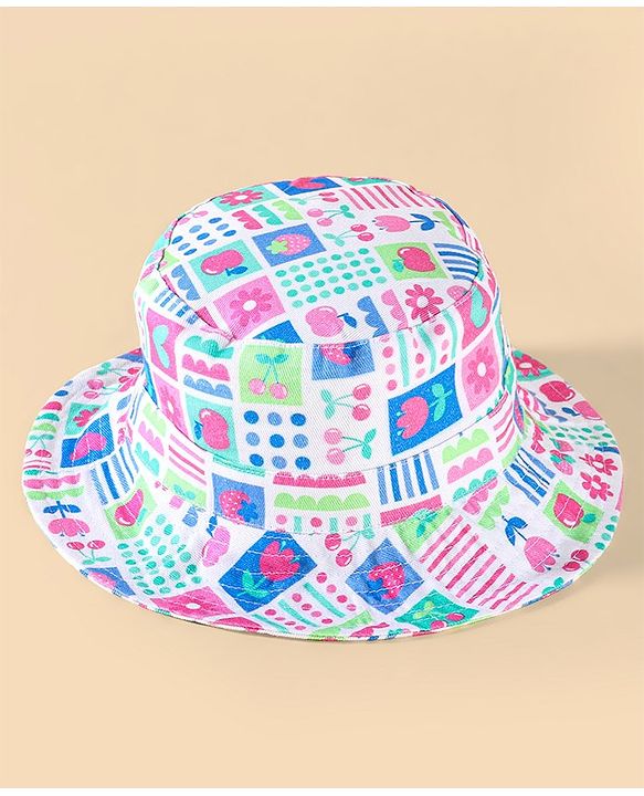 Babyhug Two Layer Cotton Woven Printed Bucket Hat - Multicolor