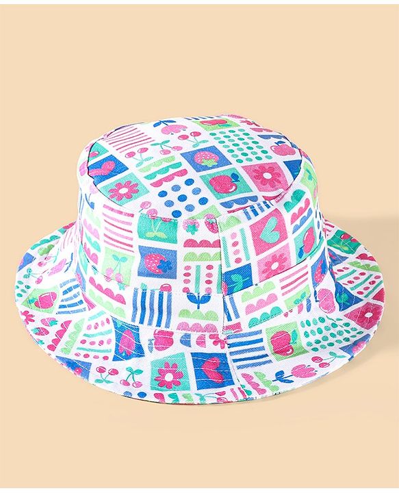 Babyhug Two Layer Cotton Woven Printed Bucket Hat - Multicolor
