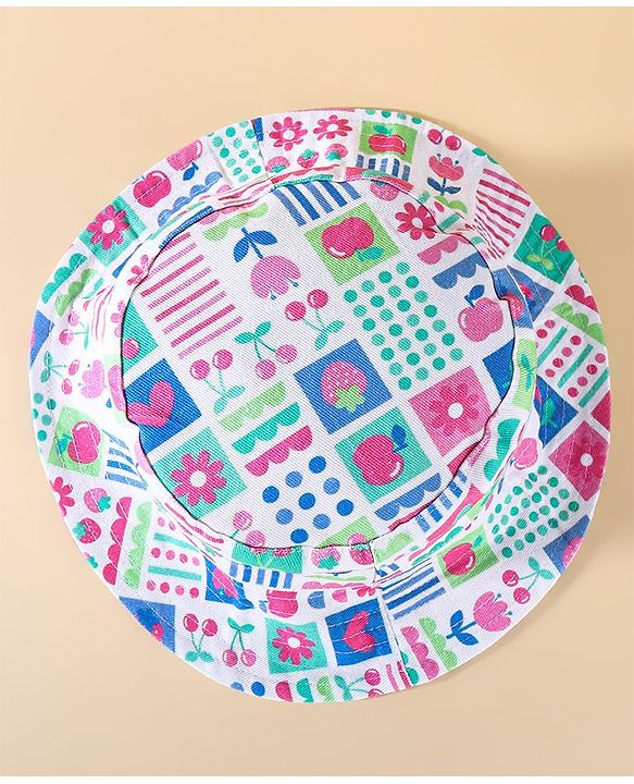 Babyhug Two Layer Cotton Woven Printed Bucket Hat - Multicolor