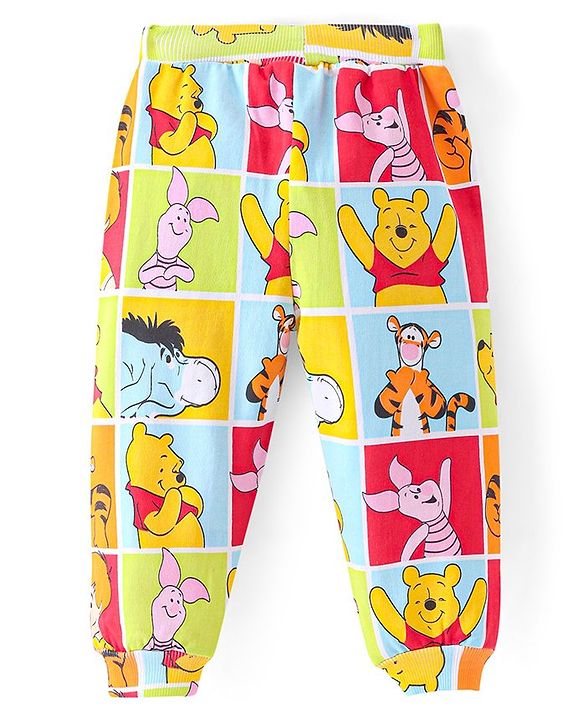 Babyhug Disney Terry Knit Full Length Track Pant with Winnie The Pooh Print - Multicolor