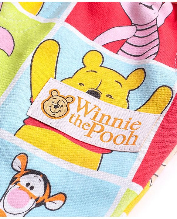 Babyhug Disney Terry Knit Full Length Track Pant with Winnie The Pooh Print - Multicolor