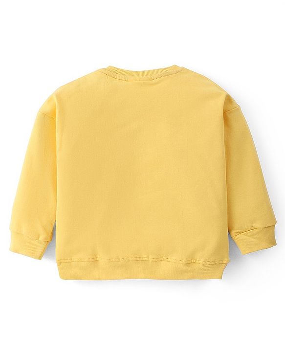 Babyhug Disney Terry Knit Full Sleeves Sweatshirt & Jogger With Winnie the Pooh Graphics and Sherpa Sleeves Detailing - Yellow