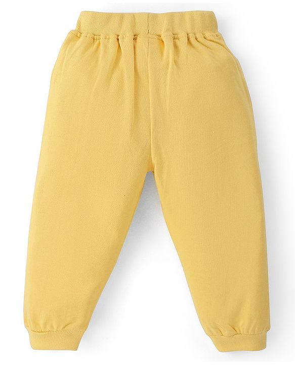 Babyhug Disney Terry Knit Full Sleeves Sweatshirt & Jogger With Winnie the Pooh Graphics and Sherpa Sleeves Detailing - Yellow