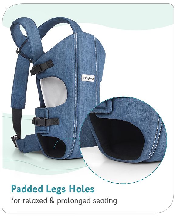 Babyhug Travel Nest Baby Carrier - 100% Polyester, 3 Carrying Positions (Inward Facing, Outward Facing, Back Carrying), Adjustable Straps, Lightweight Free Size (3.5-9kg, 3-12 Months), Hand Washable - Beige
