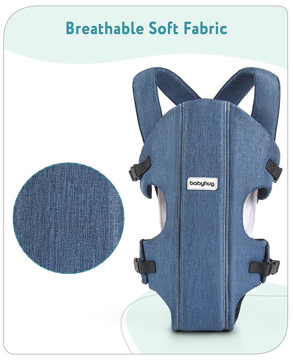 Babyhug Travel Nest Baby Carrier - 100% Polyester, 3 Carrying Positions (Inward Facing, Outward Facing, Back Carrying), Adjustable Straps, Lightweight Free Size (3.5-9kg, 3-12 Months), Hand Washable - Beige