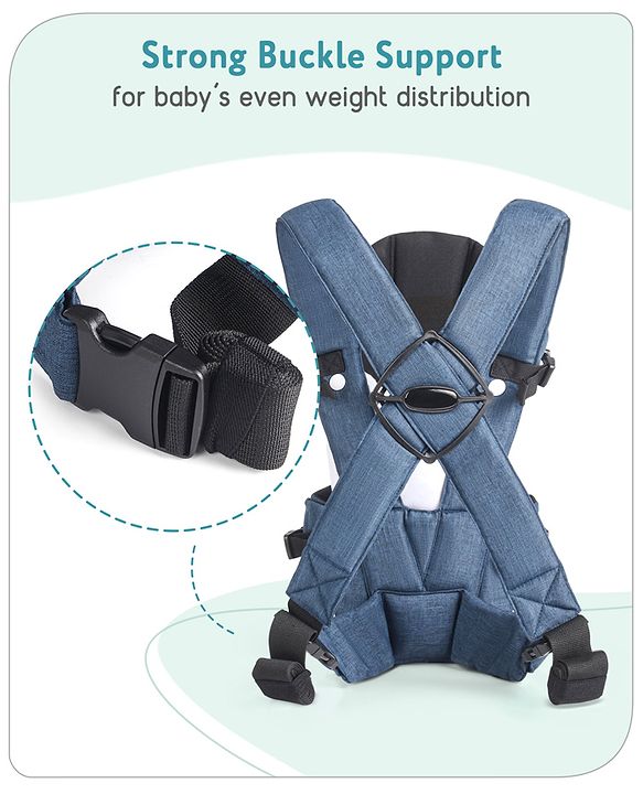 Babyhug Travel Nest Baby Carrier - 100% Polyester, 3 Carrying Positions (Inward Facing, Outward Facing, Back Carrying), Adjustable Straps, Lightweight Free Size (3.5-9kg, 3-12 Months), Hand Washable - Beige