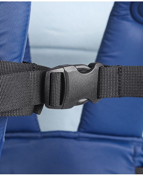 Babyhug Fortune Baby Carrier - 100% Polyester, 4 Positions (Horizontal, Inward, Outward, Back), Ergonomic for 0-12 Months (3.5-14 kg), Adjustable Waistband, Lightweight, Free Size, Hand Washable - Blue