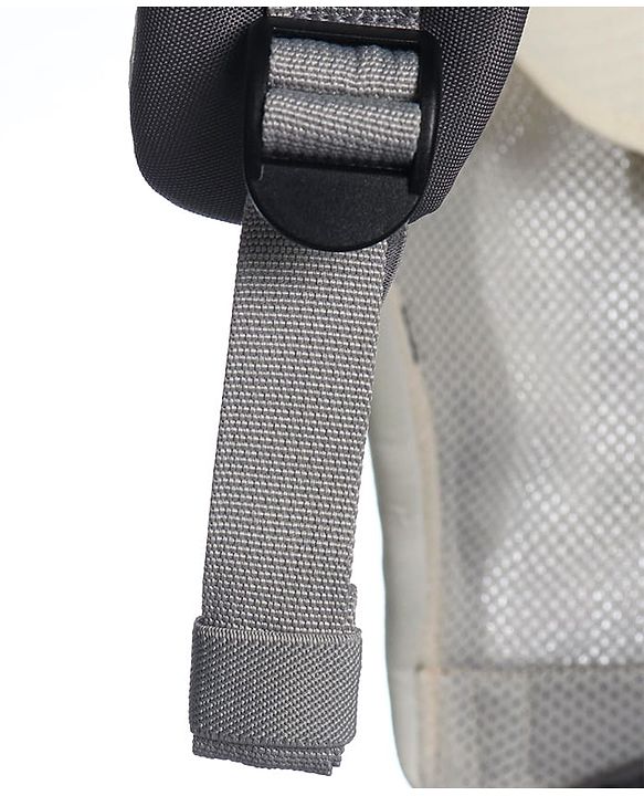 Babyhug Little Voyager Hip Seat Baby Carrier - 100% Polyester, 3 Positions (Inward, Outward, Back Carrying), Ergonomic Design for 4-36 Months (3.5-14.9kg), Adjustable Lumbar Belt, Lightweight, Free Size, Hand Washable - Grey