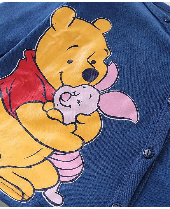 Babyhug Disney Interlock Cotton Knit Full Sleeves Jhablas With Winnie The Pooh Graphics with Badge Detailing Pack of 3- Yellow Green & Blue