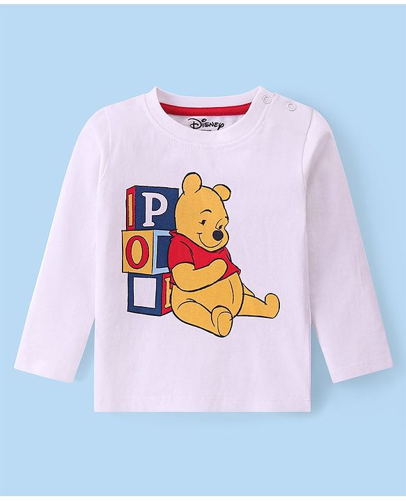 Babyhug Disney Single Jersey Knit Dungaree with Full Sleeve T-Shirt Winnie The Pooh Print - Olive Green & White