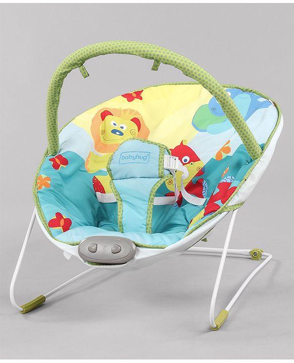 Babyhug Light Weight Comfy Bouncer With Music & Calming Vibrations Animal Print - Multicolour (Without Toys)