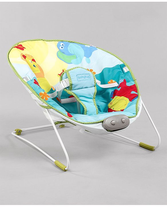 Babyhug Light Weight Comfy Bouncer With Music & Calming Vibrations Animal Print - Multicolour (Without Toys)