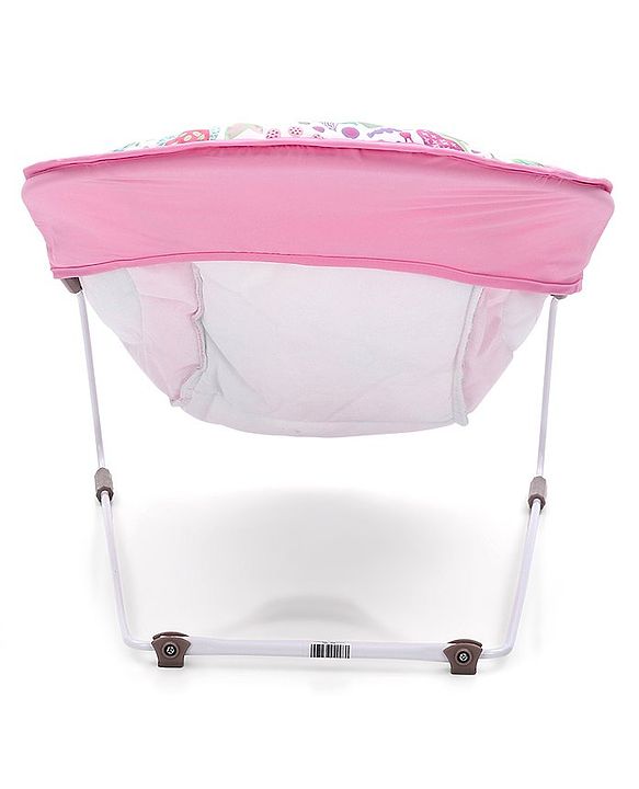 Babyhug Light Weight Comfy Bouncer With Music & Calming Vibrations Jungle Print - Pink (Without Toys)