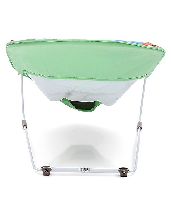 Babyhug Light Weight Comfy Bouncer With Music & Calming Vibrations Animal Print - Blue Green (Without Toys)