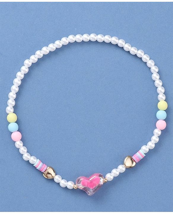 Babyhug Beaded Necklace with Heart Applique - Multicolor