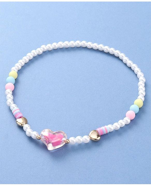 Babyhug Beaded Necklace with Heart Applique - Multicolor