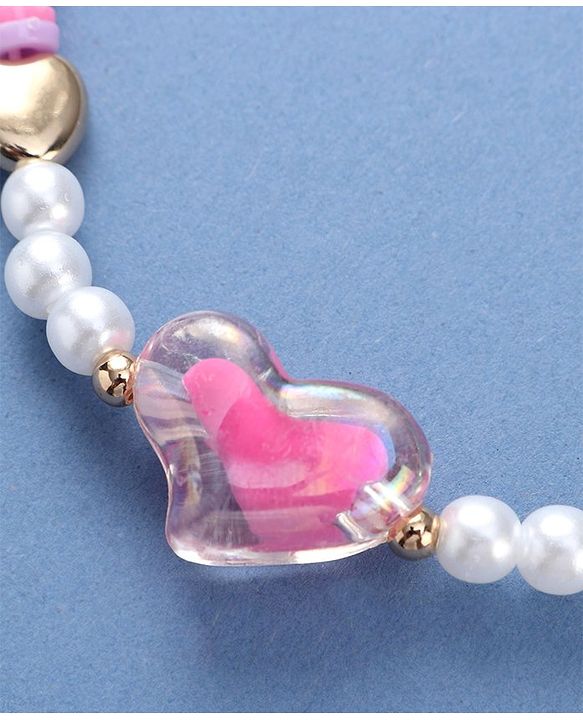 Babyhug Beaded Necklace with Heart Applique - Multicolor