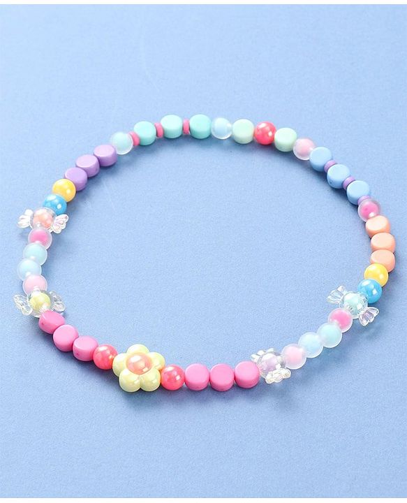 Babyhug Beaded Necklace with Floral Applique - Multicolor
