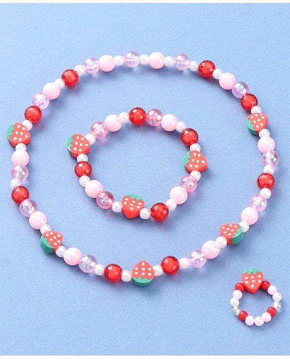 Babyhug Jewellery Set with Strawberry Applique - Multicolor