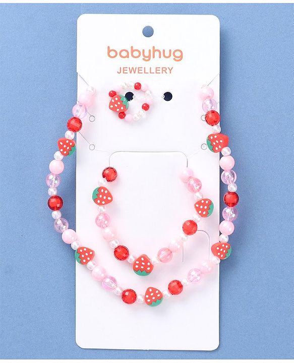 Babyhug Jewellery Set with Strawberry Applique - Multicolor