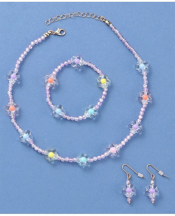 Babyhug Jewellery Set with Flower Applique - Multicolor