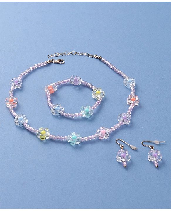 Babyhug Jewellery Set with Flower Applique - Multicolor