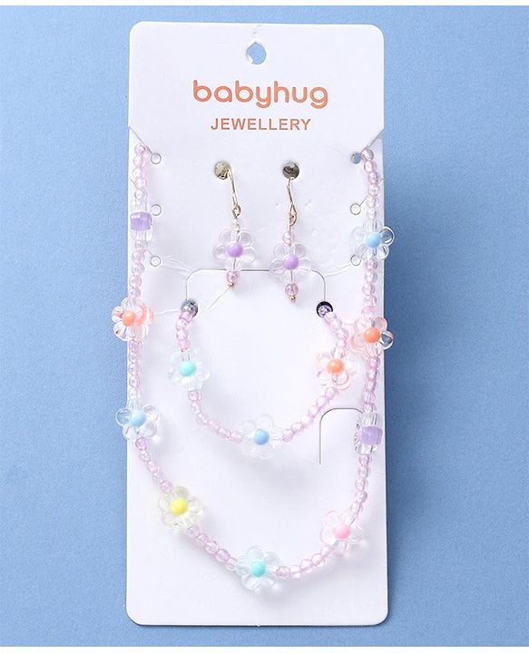Babyhug Jewellery Set with Flower Applique - Multicolor